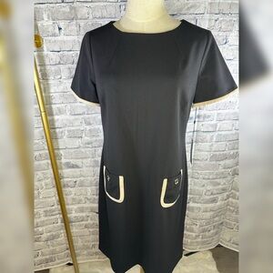 Tommy Hilfiger Black Mini Dress with Cream Details